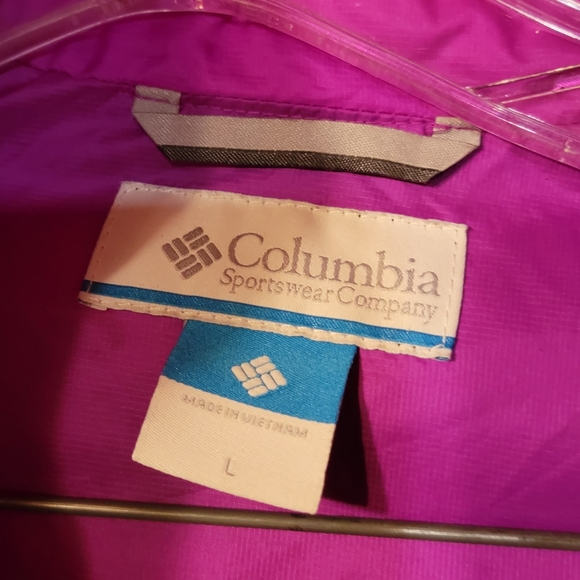 Columbia Sportswear SzLg Fuschia & black puffy coat. - Picture 2 of 7
